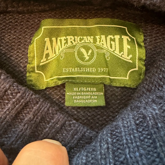 EUC American Eagle Men's XL Tall Pullover Hooded Sweater Aztec Southwest - Picture 4 of 6